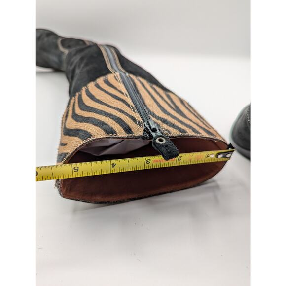 Grigiarancio By Calzaturificio Marco Black Suede/ Leather Heel Boots Size 6.5 - Picture 10 of 10